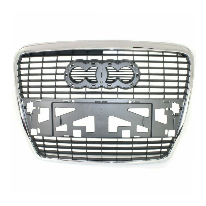 Audi A6 Grill Assy Slv-Blk w/ Chr Frame w/o Park Dis Sensor w/o Sport 2005-2