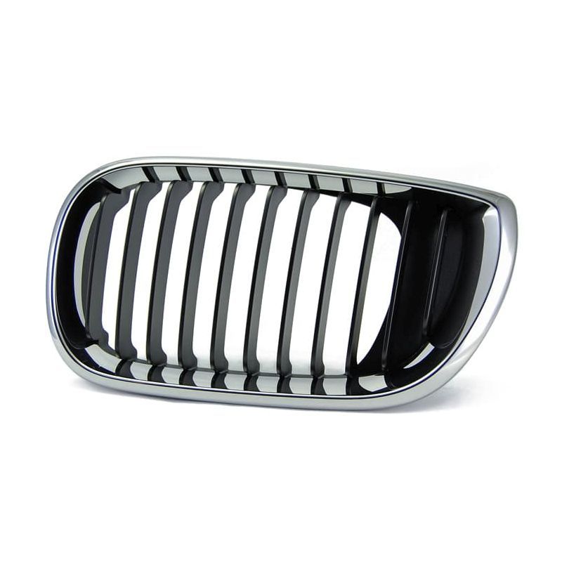 BMW 3 Series Grill Black With Chrome Molding 4DR 2002-2005 Left Side